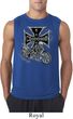 Mens Biker Shirt Chopper Cross Skeleton Sleeveless Tee T-Shirt