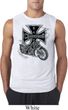 Mens Biker Shirt Chopper Cross Skeleton Sleeveless Tee T-Shirt