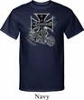 Mens Biker Shirt Chopper Cross Skeleton Tall Tee T-Shirt