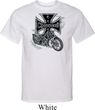 Mens Biker Shirt Chopper Cross Skeleton Tall Tee T-Shirt