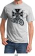 Mens Biker Shirt Chopper Cross Skeleton Tee T-Shirt