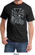 Mens Biker Shirt Chopper Cross Skeleton Tee T-Shirt