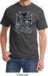 Mens Biker Shirt Chopper Cross Skeleton Tee T-Shirt