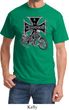 Mens Biker Shirt Chopper Cross Skeleton Tee T-Shirt