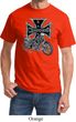 Mens Biker Shirt Chopper Cross Skeleton Tee T-Shirt