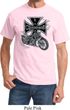 Mens Biker Shirt Chopper Cross Skeleton Tee T-Shirt