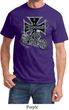 Mens Biker Shirt Chopper Cross Skeleton Tee T-Shirt