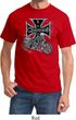 Mens Biker Shirt Chopper Cross Skeleton Tee T-Shirt