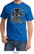 Mens Biker Shirt Chopper Cross Skeleton Tee T-Shirt