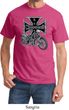 Mens Biker Shirt Chopper Cross Skeleton Tee T-Shirt