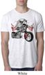 Mens Biker Shirt Eagle Biker Burnout Tee T-Shirt