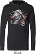 Mens Biker Shirt Eagle Biker Lightweight Hoodie Tee
