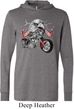 Mens Biker Shirt Eagle Biker Lightweight Hoodie Tee