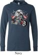 Mens Biker Shirt Eagle Biker Lightweight Hoodie Tee