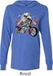 Mens Biker Shirt Eagle Biker Lightweight Hoodie Tee