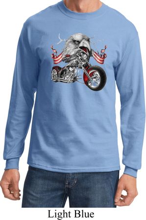 Mens Biker Shirt Eagle Biker Long Sleeve Tee