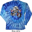 Mens Biker Shirt Eagle Biker Long Sleeve Tie Dye Tee T-shirt