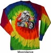 Mens Biker Shirt Eagle Biker Long Sleeve Tie Dye Tee T-shirt