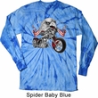 Mens Biker Shirt Eagle Biker Long Sleeve Tie Dye Tee T-shirt