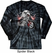 Mens Biker Shirt Eagle Biker Long Sleeve Tie Dye Tee T-shirt