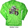 Mens Biker Shirt Eagle Biker Long Sleeve Tie Dye Tee T-shirt