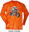 Mens Biker Shirt Eagle Biker Long Sleeve Tie Dye Tee T-shirt