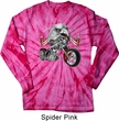 Mens Biker Shirt Eagle Biker Long Sleeve Tie Dye Tee T-shirt