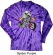 Mens Biker Shirt Eagle Biker Long Sleeve Tie Dye Tee T-shirt