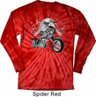 Mens Biker Shirt Eagle Biker Long Sleeve Tie Dye Tee T-shirt