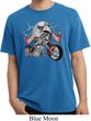 Mens Biker Shirt Eagle Biker Pigment Dyed Tee T-Shirt