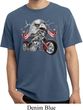Mens Biker Shirt Eagle Biker Pigment Dyed Tee T-Shirt