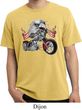 Mens Biker Shirt Eagle Biker Pigment Dyed Tee T-Shirt
