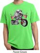 Mens Biker Shirt Eagle Biker Pigment Dyed Tee T-Shirt