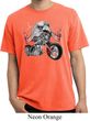 Mens Biker Shirt Eagle Biker Pigment Dyed Tee T-Shirt