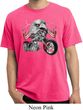 Mens Biker Shirt Eagle Biker Pigment Dyed Tee T-Shirt