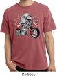Mens Biker Shirt Eagle Biker Pigment Dyed Tee T-Shirt