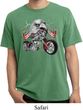 Mens Biker Shirt Eagle Biker Pigment Dyed Tee T-Shirt