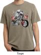 Mens Biker Shirt Eagle Biker Pigment Dyed Tee T-Shirt