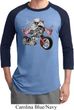 Mens Biker Shirt Eagle Biker Raglan Tee T-Shirt