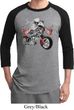 Mens Biker Shirt Eagle Biker Raglan Tee T-Shirt
