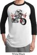Mens Biker Shirt Eagle Biker Raglan Tee T-Shirt