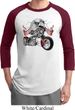 Mens Biker Shirt Eagle Biker Raglan Tee T-Shirt