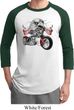 Mens Biker Shirt Eagle Biker Raglan Tee T-Shirt