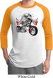 Mens Biker Shirt Eagle Biker Raglan Tee T-Shirt