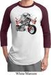 Mens Biker Shirt Eagle Biker Raglan Tee T-Shirt