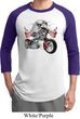 Mens Biker Shirt Eagle Biker Raglan Tee T-Shirt