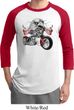 Mens Biker Shirt Eagle Biker Raglan Tee T-Shirt