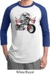 Mens Biker Shirt Eagle Biker Raglan Tee T-Shirt