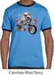 Mens Biker Shirt Eagle Biker Ringer Tee T-Shirt