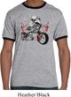 Mens Biker Shirt Eagle Biker Ringer Tee T-Shirt